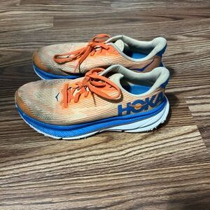 Hoka Vibrant Orange and Blue Sneakers